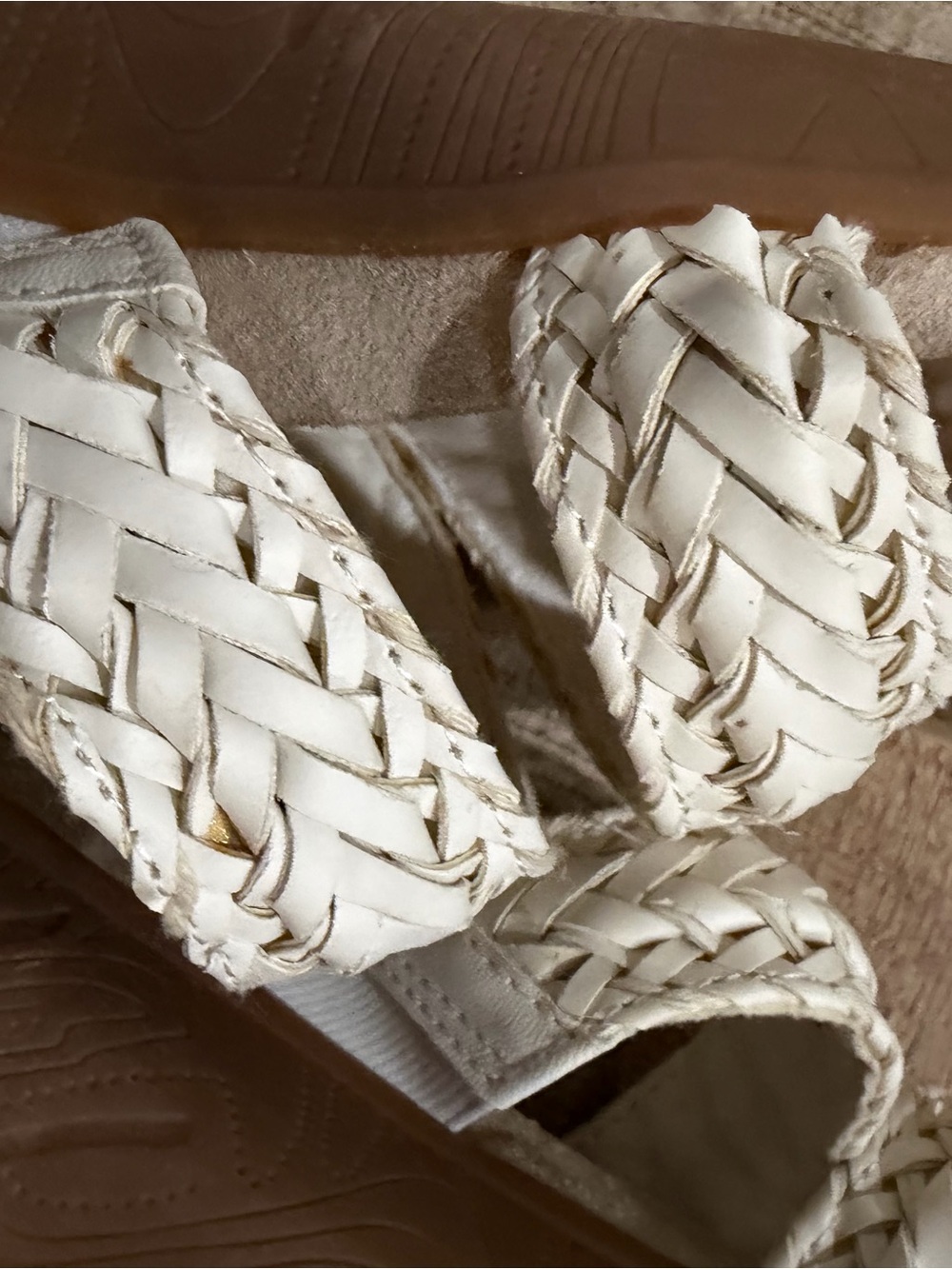 BareTraps Off-White Braided Slide Sandals Size 9.5 - Picture 6 of 8